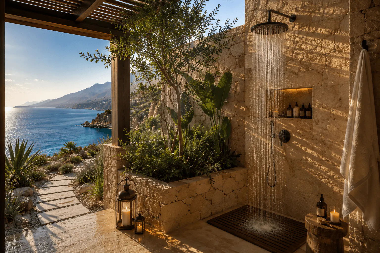 Outdoor rain showers